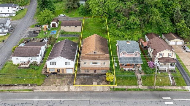 4072 Jordan St, South Heights, PA 15081 - aerial view of residential area with property parcel outlined