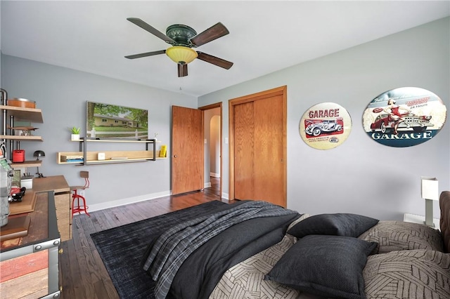 19 Ruth St, Hempfield Twp Mer, PA 16125 - bedroom with wood finished floors, baseboards, a closet, and a ceiling fan