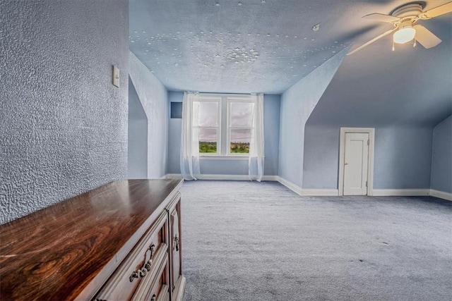 1675 Clairton Rd, West Mifflin, PA 15122 - bonus room featuring carpet, a ceiling fan, a textured wall, and baseboards