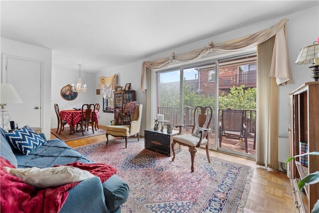 126 Jamestown Ct Unit C, Scott Twp Sal, PA 15216 - living room featuring a chandelier