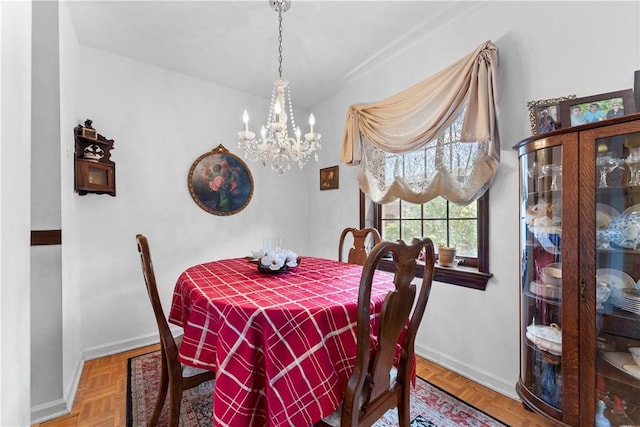 126 Jamestown Ct Unit C, Scott Twp Sal, PA 15216 - dining room with a chandelier and baseboards