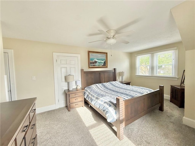 410 E Meyer Ave, New Castle/2Nd, PA 16105 - bedroom featuring light carpet, baseboards, and a ceiling fan