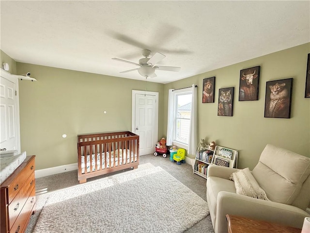 410 E Meyer Ave, New Castle/2Nd, PA 16105 - carpeted bedroom with a nursery area, baseboards, and ceiling fan