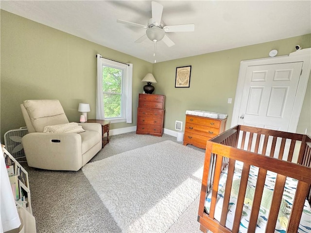 410 E Meyer Ave, New Castle/2Nd, PA 16105 - bedroom featuring carpet flooring, baseboards, and ceiling fan