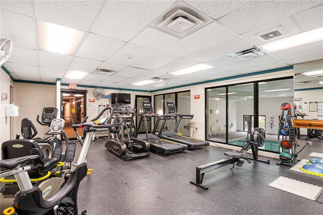5600 Munhall Rd Unit 201, Squirrel Hill, PA 15217 - exercise room with a drop ceiling