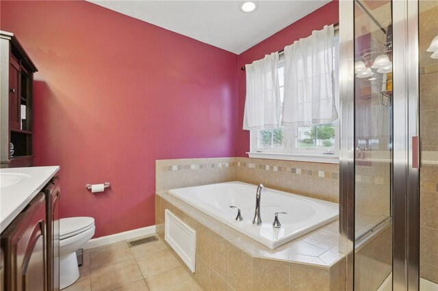 1148 Camarta Dr, Baldwin Boro, PA 15227 - bathroom featuring a garden tub, toilet, vanity, and a shower stall