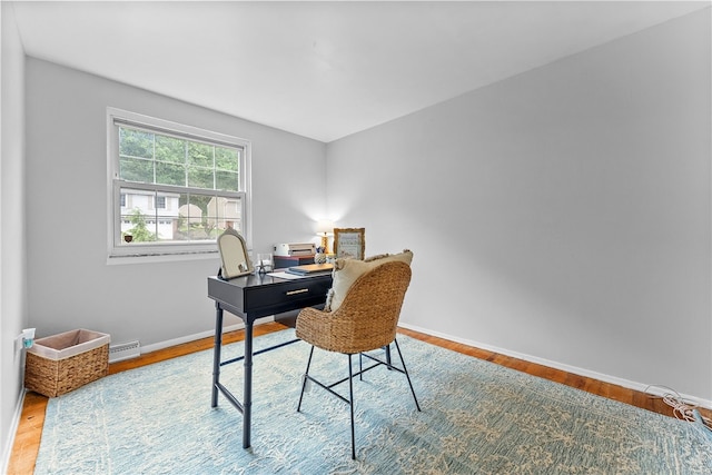444 Tivoli Rd, Plum Boro, PA 15239 - office area featuring baseboards and wood finished floors