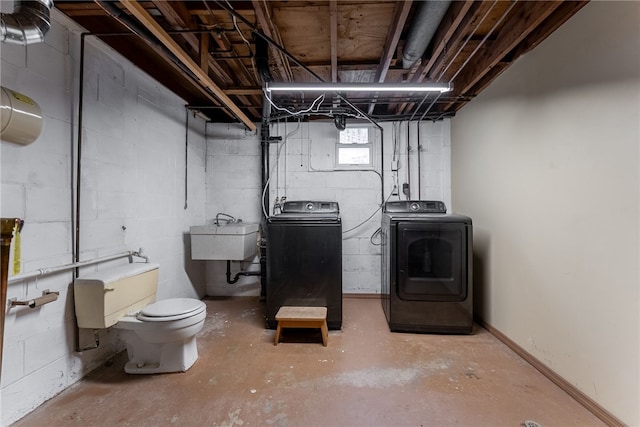 444 Tivoli Rd, Plum Boro, PA 15239 - basement featuring a sink and washing machine and dryer