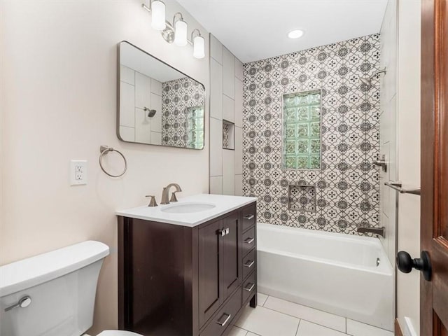 330 Center Grange Rd, Center Twp Bea, PA 15061 - bathroom with toilet, tile patterned flooring, vanity, and  shower combination