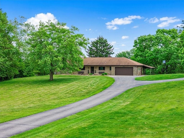 330 Center Grange Rd, Center Twp Bea, PA 15061 - view of front facade with a garage, driveway, and a front lawn