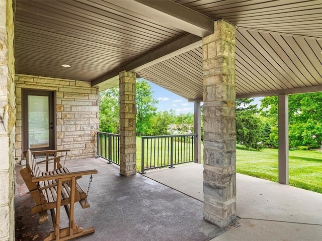 330 Center Grange Rd, Center Twp Bea, PA 15061 - covered porch with a lawn