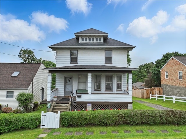 159 2nd Ave, Ross Twp, PA 15229 - american foursquare style home featuring a porch and a gate