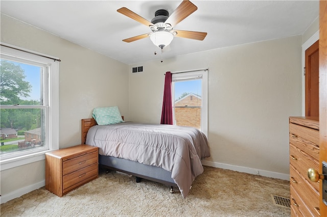 159 2nd Ave, Ross Twp, PA 15229 - bedroom featuring baseboards, light carpet, and ceiling fan