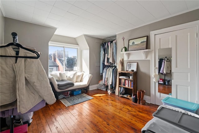 4123 Foster St, Lawrenceville, PA 15201 - bedroom with hardwood / wood-style flooring, ornamental molding, and baseboards