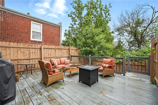2511 Mission St, South Side, PA 15203 - deck with an outdoor living space with a fire pit