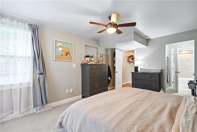 2511 Mission St, South Side, PA 15203 - bedroom with baseboards, ceiling fan, a spacious closet, a closet, and ensuite bathroom