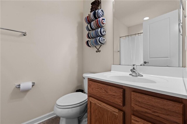 302 Pointe View Dr, Adams Twp, PA 16046 - bathroom with vanity, toilet, and baseboards
