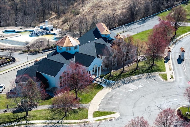 302 Pointe View Dr, Adams Twp, PA 16046 - drone / aerial view of a pool and a forest