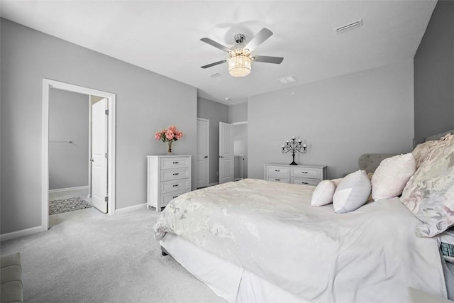 414 Greenwood Dr, North Strabane, PA 15317 - bedroom featuring light carpet, baseboards, and ceiling fan