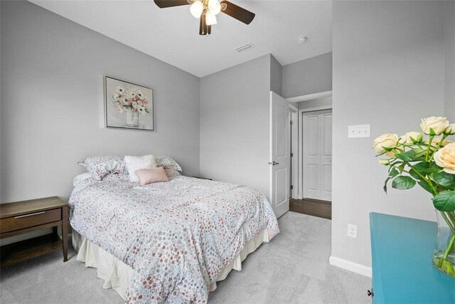 414 Greenwood Dr, North Strabane, PA 15317 - bedroom featuring light colored carpet, baseboards, and ceiling fan