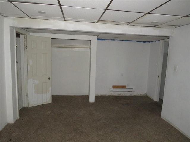 109 Parkfield St, Carrick, PA 15210 - finished basement with carpet floors and a drop ceiling