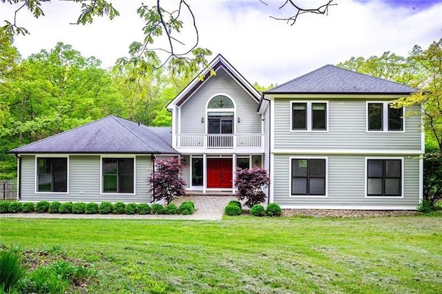 136 Wiegand Dr, Cranberry Twp, PA 16066 - view of front of property with a balcony and a front lawn