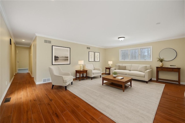136 Wiegand Dr, Cranberry Twp, PA 16066 - living room with ornamental molding and dark wood-style floors