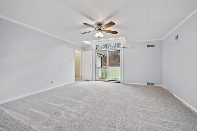 136 Wiegand Dr, Cranberry Twp, PA 16066 - carpeted spare room with a ceiling fan and crown molding