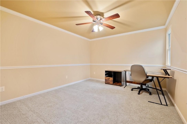 136 Wiegand Dr, Cranberry Twp, PA 16066 - unfurnished office with carpet, a ceiling fan, and ornamental molding