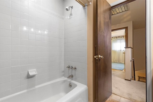 645 Dewalt Dr, Baldwin Twp, PA 15234 - bathroom featuring bathtub / shower combination and tile patterned floors