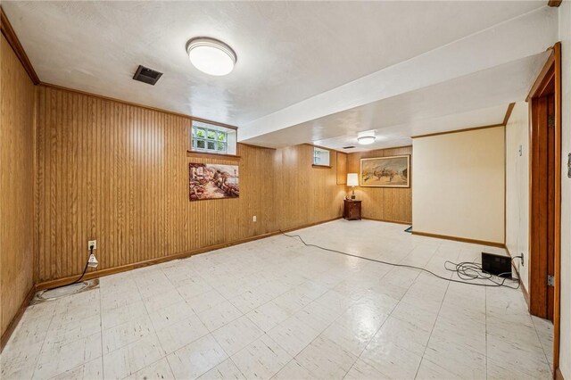 422 Mower Dr, Plum Boro, PA 15239 - basement with wood walls and baseboards