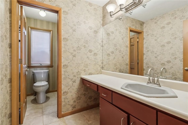 4701 Logan Ferry Rd, Murrysville, PA 15668 - bathroom with vanity, tile patterned floors, and toilet