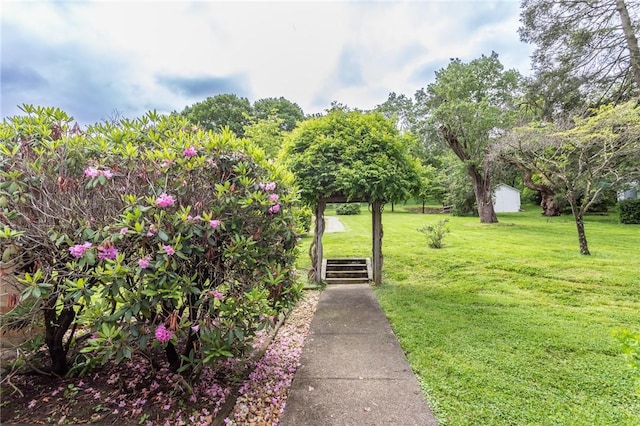 240 Connellsville St, Dunbar, PA 15431 - view of green lawn with an outdoor structure
