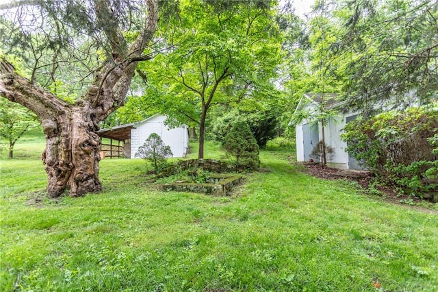 240 Connellsville St, Dunbar, PA 15431 - view of green lawn featuring an outbuilding