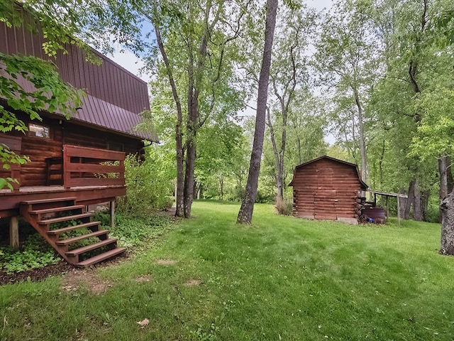 1646 Millers Run Rd, Mount Pleasant Twp Was, PA 15057 - view of grassy yard featuring stairway and a deck