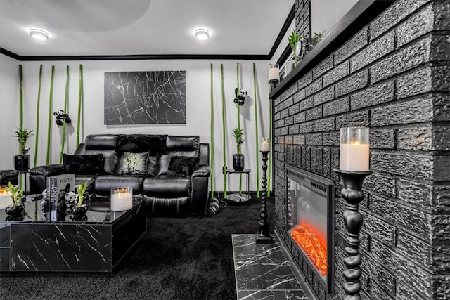 1228 Soles St, Mckeesport, PA 15132 - cinema featuring ornamental molding and a fireplace