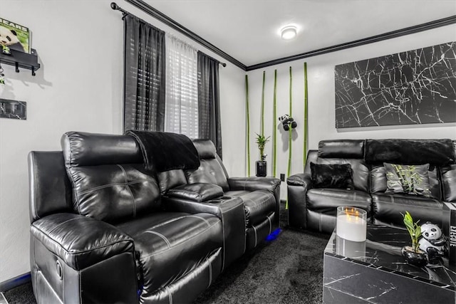 1228 Soles St, Mckeesport, PA 15132 - home theater featuring crown molding and dark colored carpet