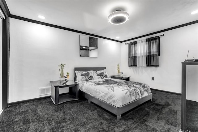 1228 Soles St, Mckeesport, PA 15132 - carpeted bedroom featuring ornamental molding, baseboards, and recessed lighting