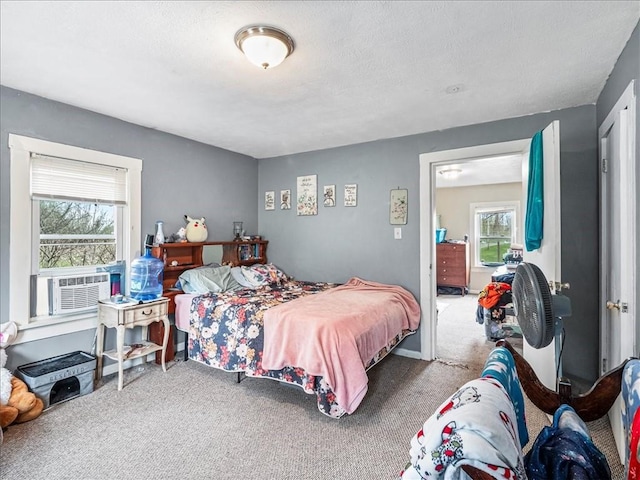 7641 Big Beaver Blvd, Big Beaver, PA 16157 - bedroom with carpet, cooling unit, and a textured ceiling