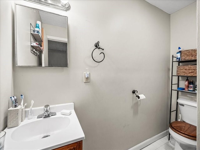 7641 Big Beaver Blvd, Big Beaver, PA 16157 - bathroom featuring toilet, vanity, and baseboards