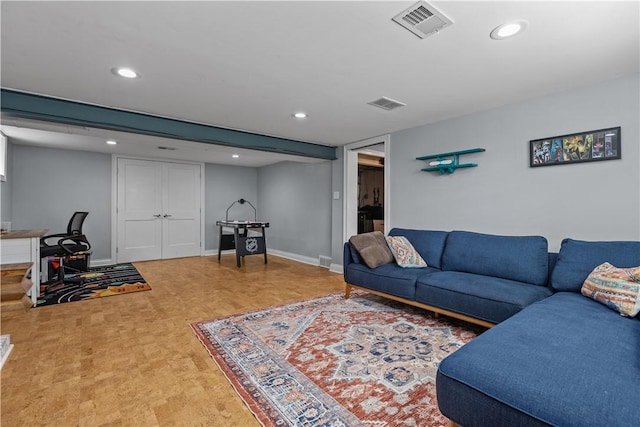 22 Green Crescent Dr, South Strabane, PA 15301 - living area with recessed lighting, baseboards, and carpet