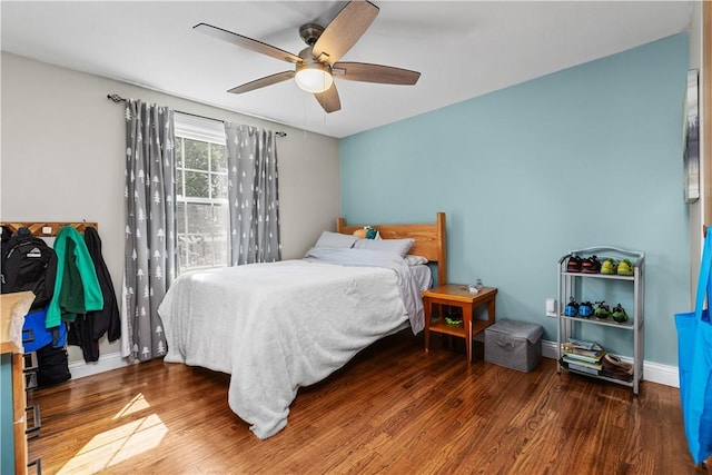 22 Green Crescent Dr, South Strabane, PA 15301 - bedroom with wood finished floors, a ceiling fan, and baseboards