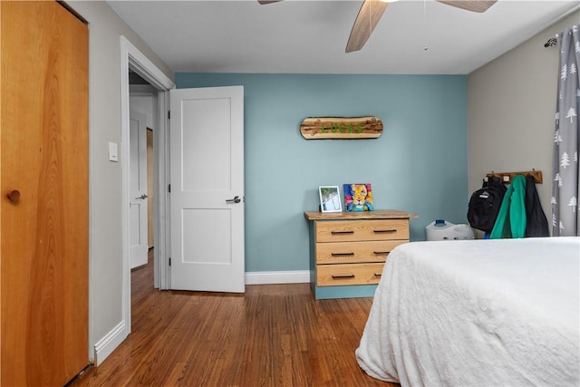 22 Green Crescent Dr, South Strabane, PA 15301 - bedroom with wood finished floors, baseboards, and a ceiling fan