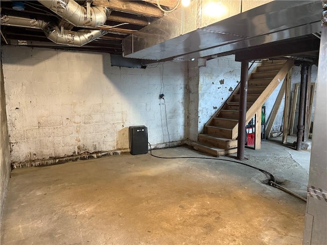 216 Center St, Slippery Rock Boro, PA 16057 - unfinished basement featuring stairs