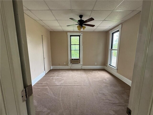 216 Center St, Slippery Rock Boro, PA 16057 - unfurnished room featuring a drop ceiling, carpet, plenty of natural light, and baseboards