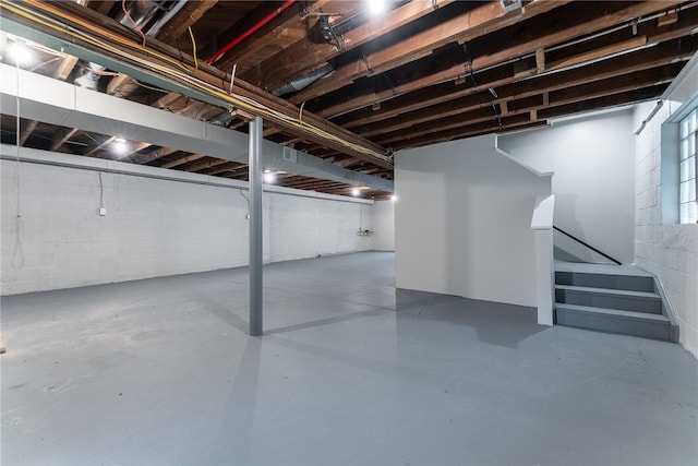 100 Old Legionville Rd, Economy, PA 15005 - unfinished below grade area featuring stairs and concrete block wall