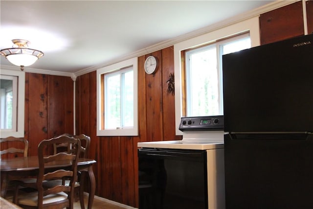 116 Camp Ln, Ligonier Twp, PA 15658 - laundry area with wood walls, ornamental molding, and wood finished floors
