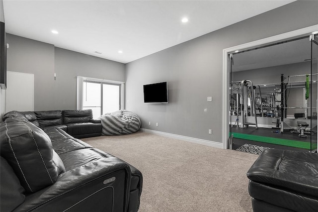 197 Wellington Cir, Peters Twp, PA 15317 - living area with baseboards, carpet floors, and recessed lighting