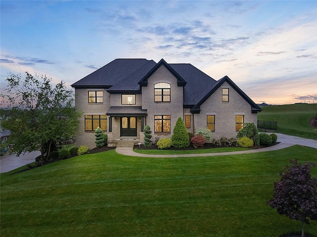197 Wellington Cir, Peters Twp, PA 15317 - french country inspired facade with a front lawn and brick siding