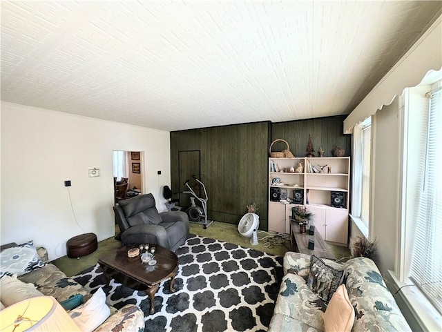 3200 Central Ave, Marshall Shadeland, PA 15212 - carpeted living area with wood walls